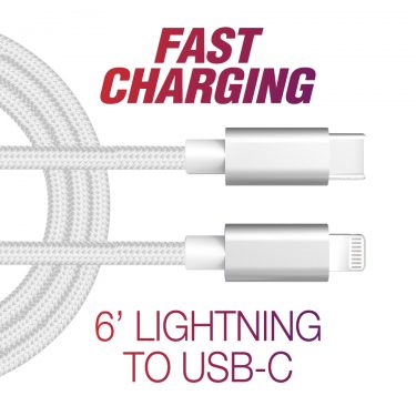 6 ft Fast Charging USB-C to Lightning Braided Cable