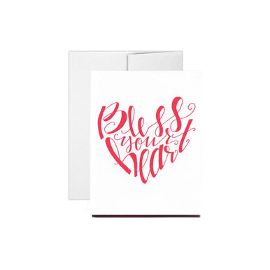 Bless Your Heart Letterpressed Greeting Card