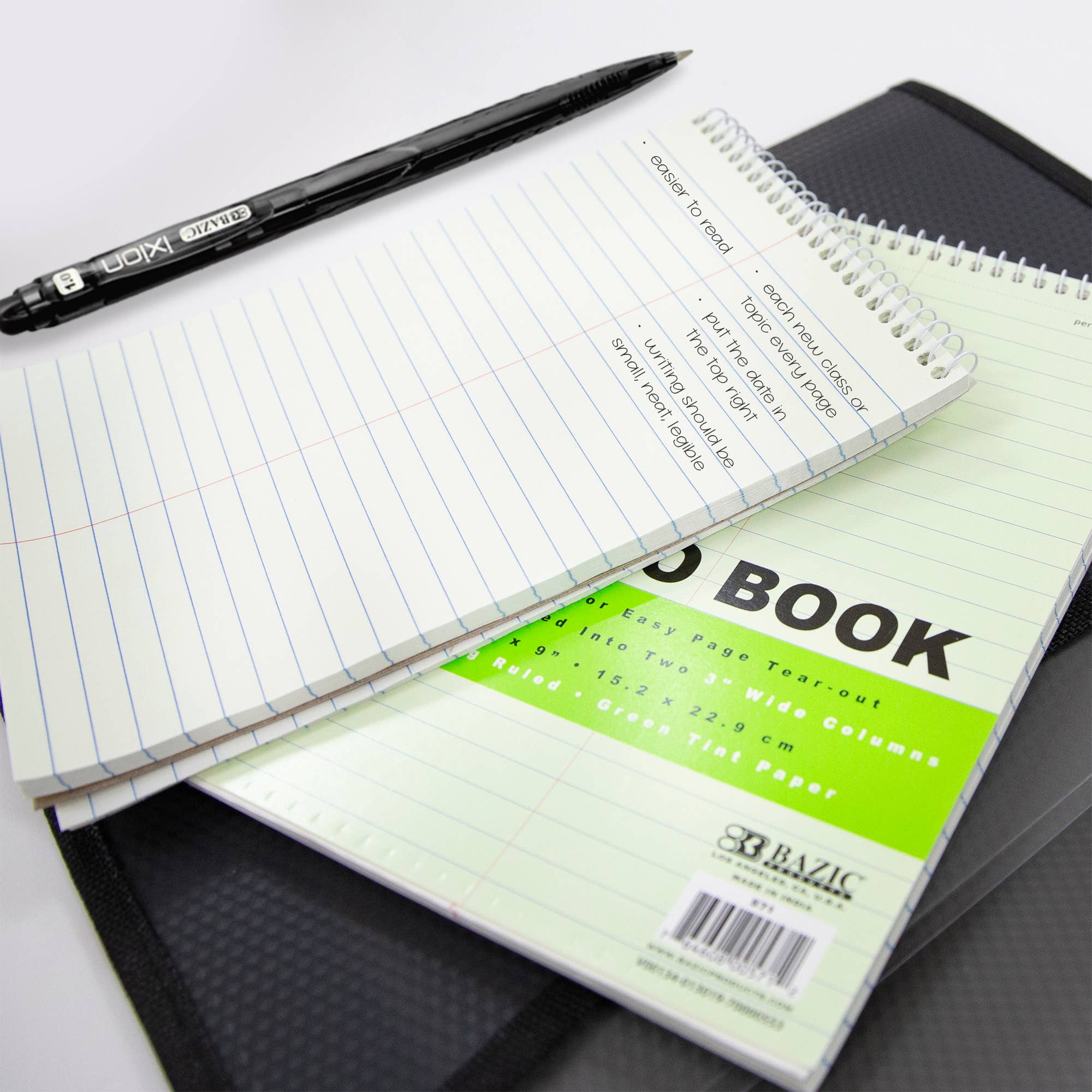 Steno Book Ruled Green Tint 6" X 9" 70 pages