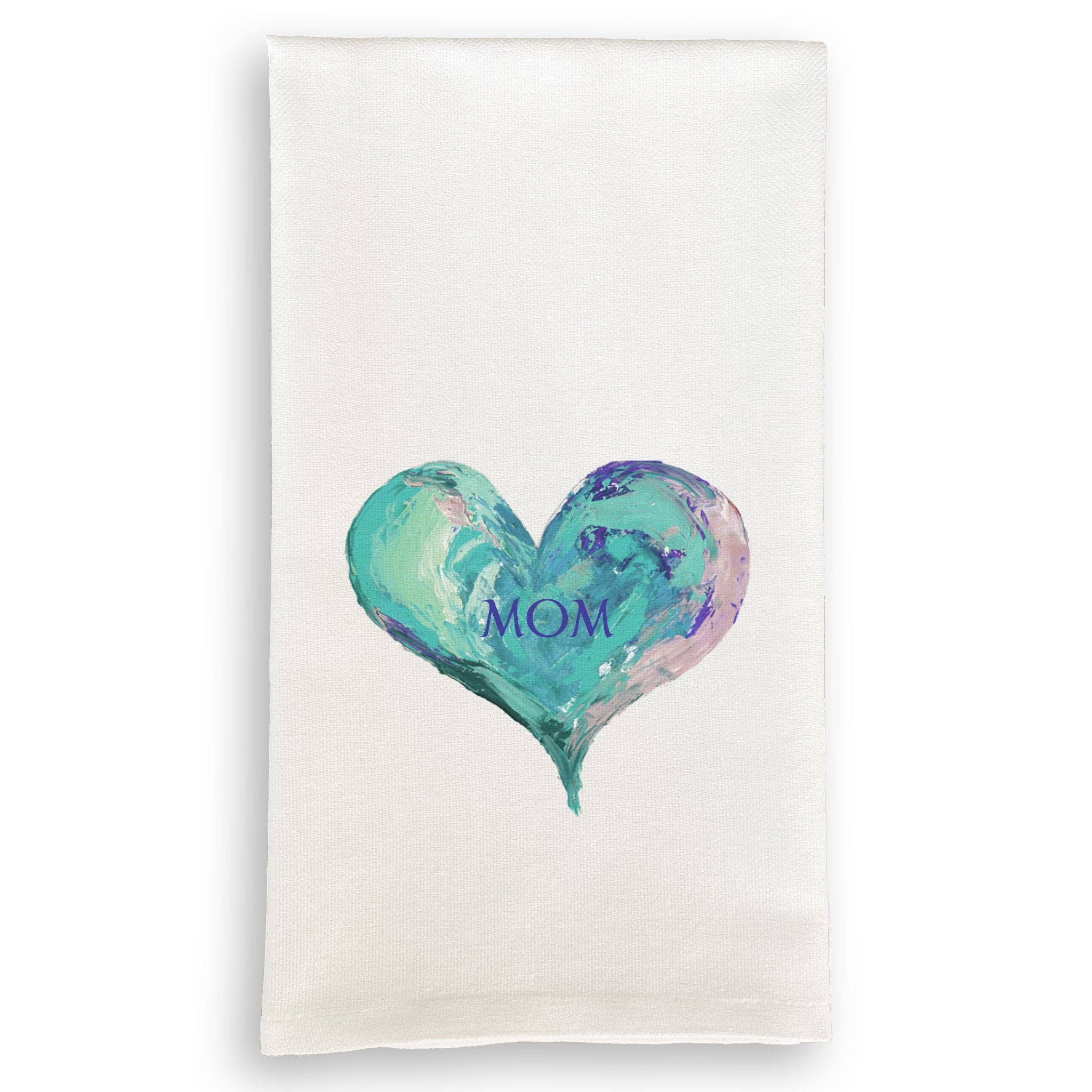 Blue Heart with Mom Dishtowel