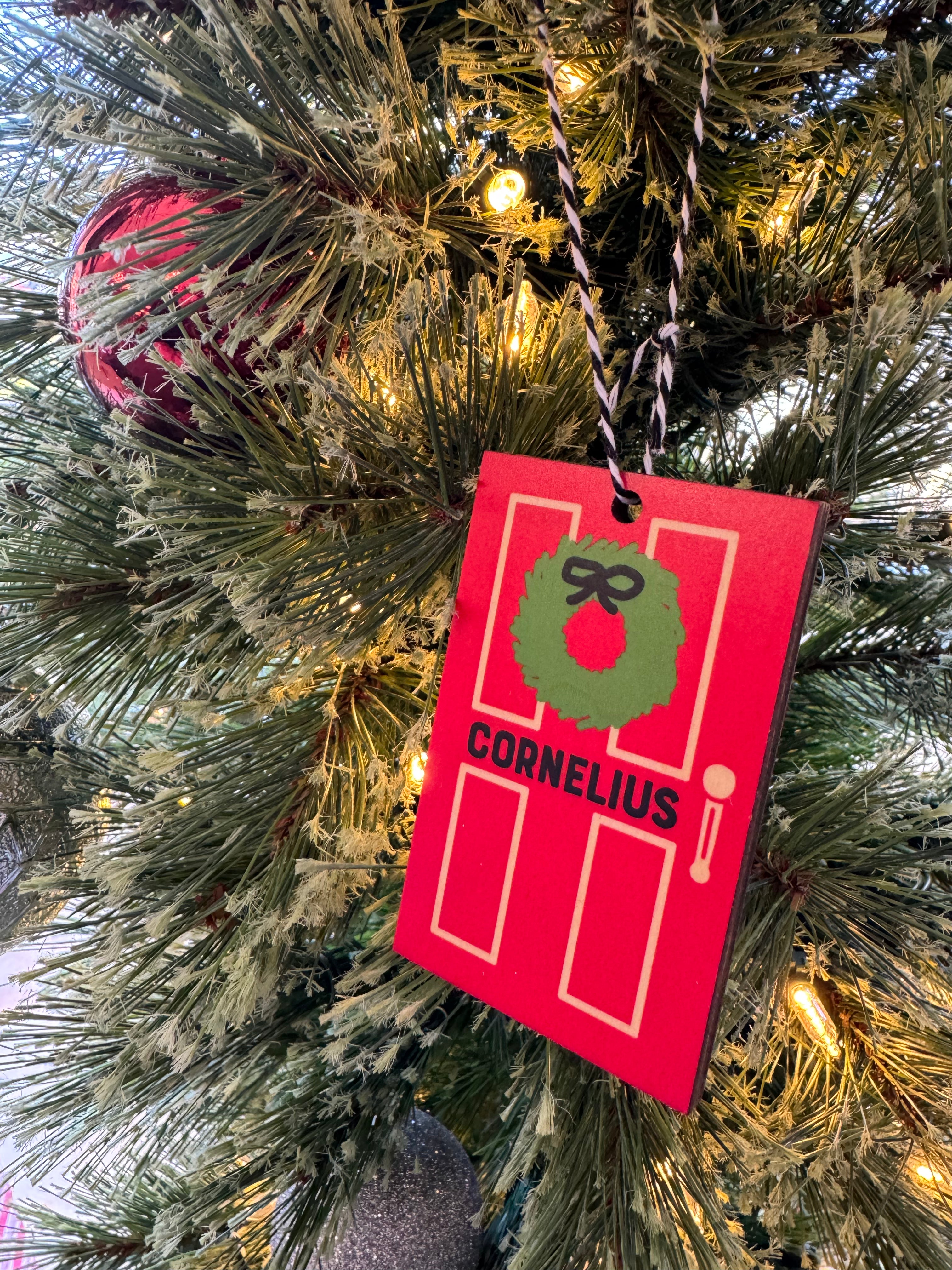 Cornelius Wood Door Ornament