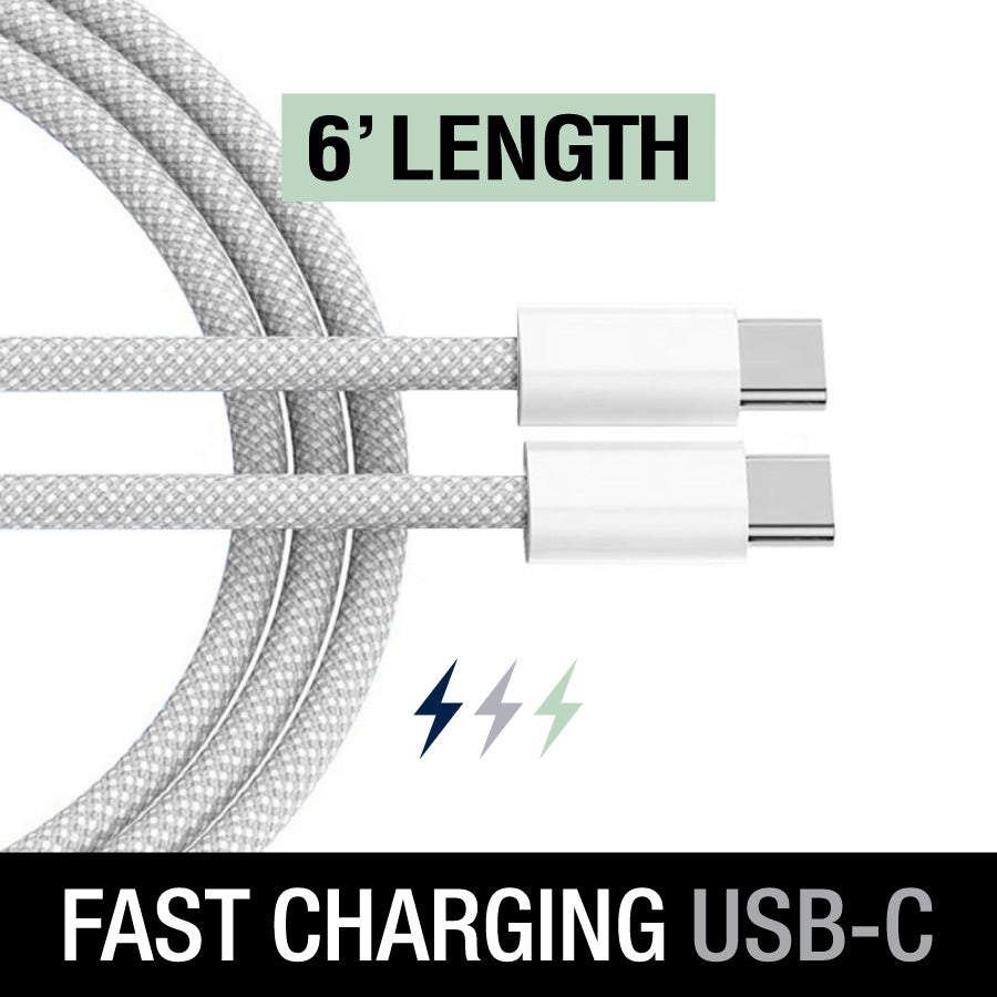 6 ft Fast Charging USB-C to USB-C Braided Cable