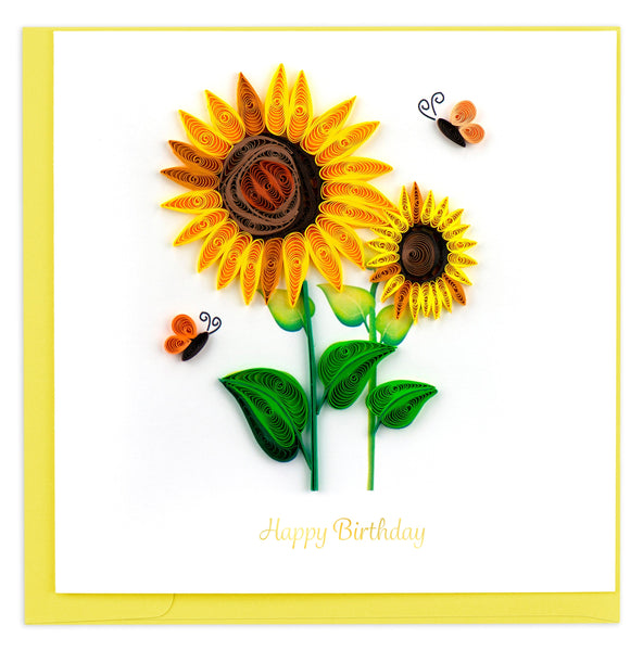 Quilled Birthday Sunflowers Greeting Card