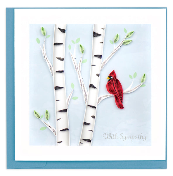 Quilled Cardinal Sympathy Greeting Card