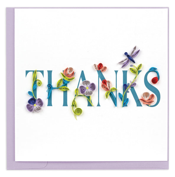 Quilled Garden Thanks Greeting Card