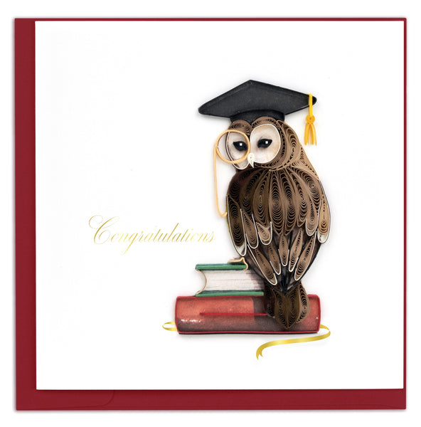 Quilled Graduation Owl Greeting Card