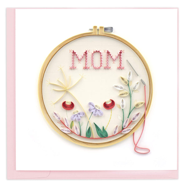 Quilled Mom Cross Stitch Greeting Card