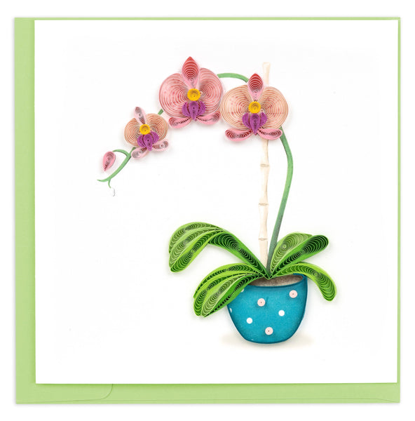 Quilled Potted Orchid Greeting Card