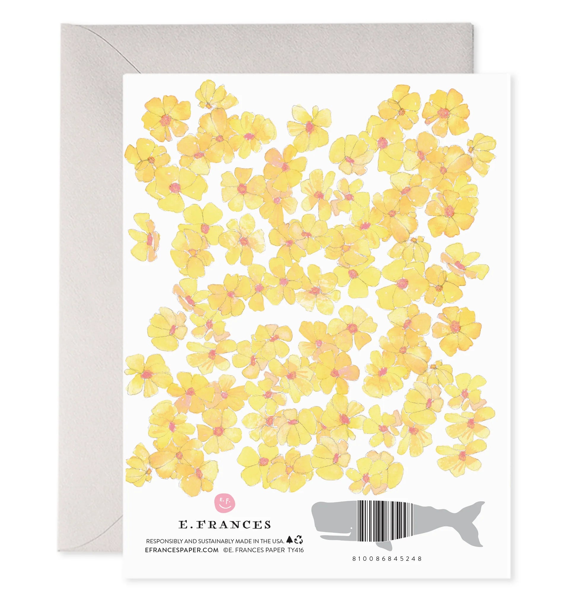 Yellow Flowers Thank You Greeting Card