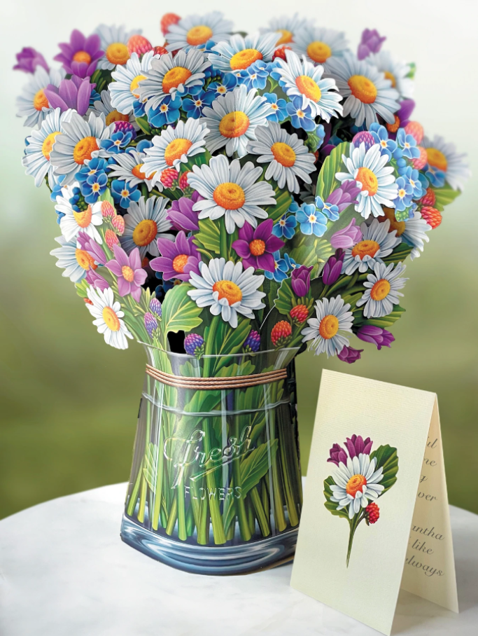 FreshCut Field of Daisies Pop-Up Greeting Card