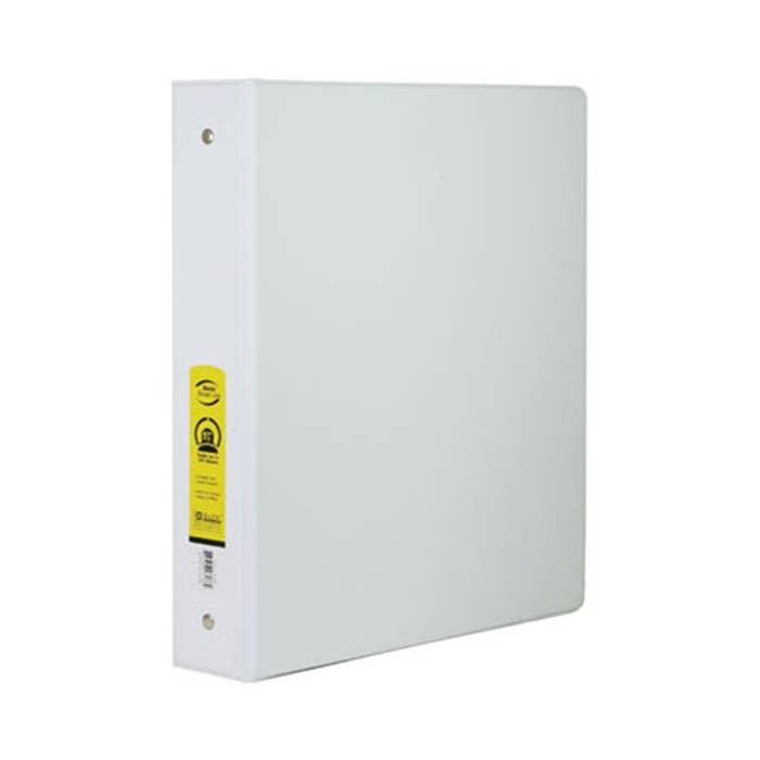 1.5'' White 3 Ring Binder With 2-Pockets