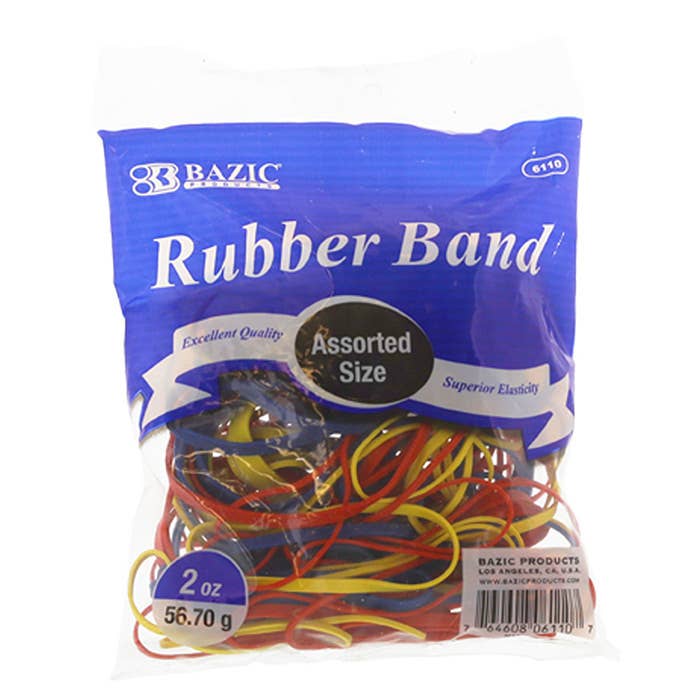 2 oz Assorted Sizes and Colors Rubber Bands