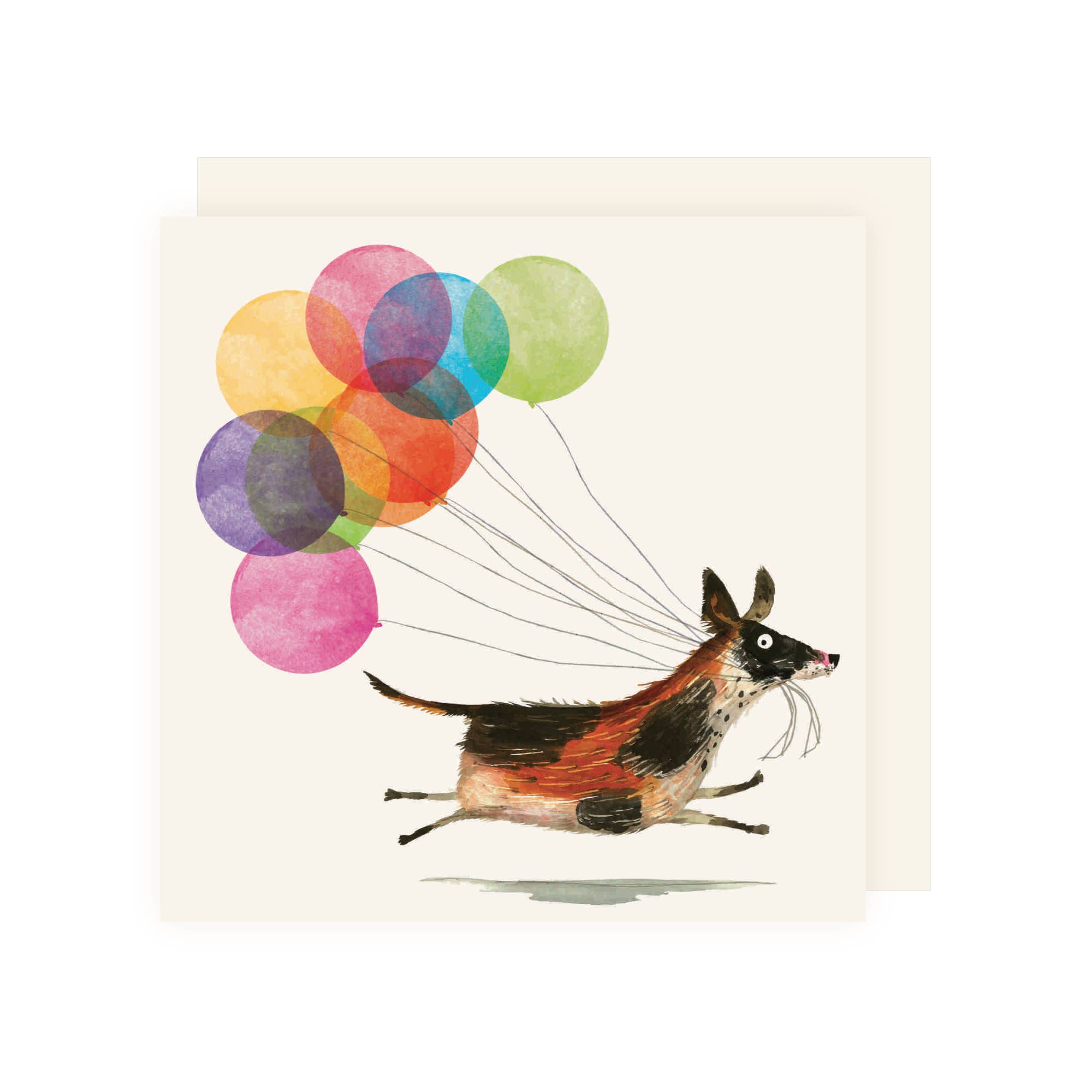 Happy Dog With Birthday Balloons Card