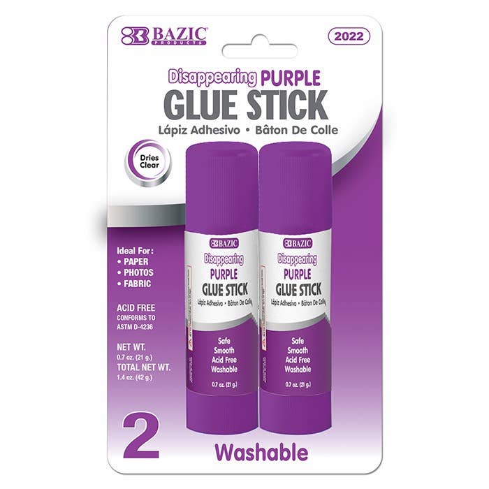 Large Washable Purple Glue Stick - Pack of 2