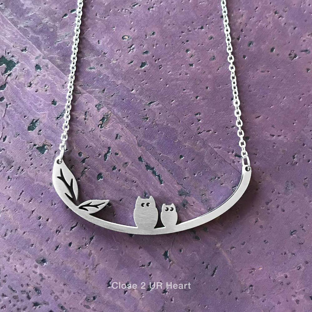 Owls Stainless Steel Necklace