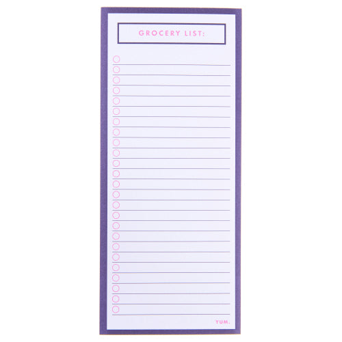 Navy Pink Grocery List Magnetic Notepad