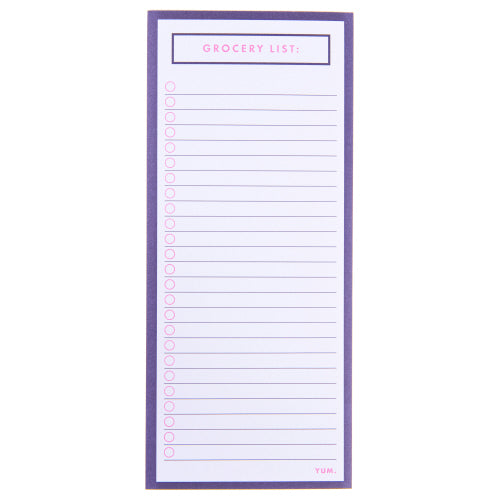 Navy Pink Grocery List Magnetic Notepad