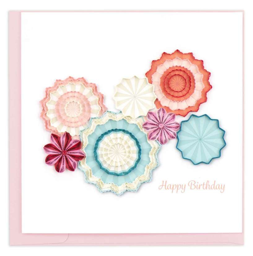 Quilling Birthday Paper Fans Greeting Card