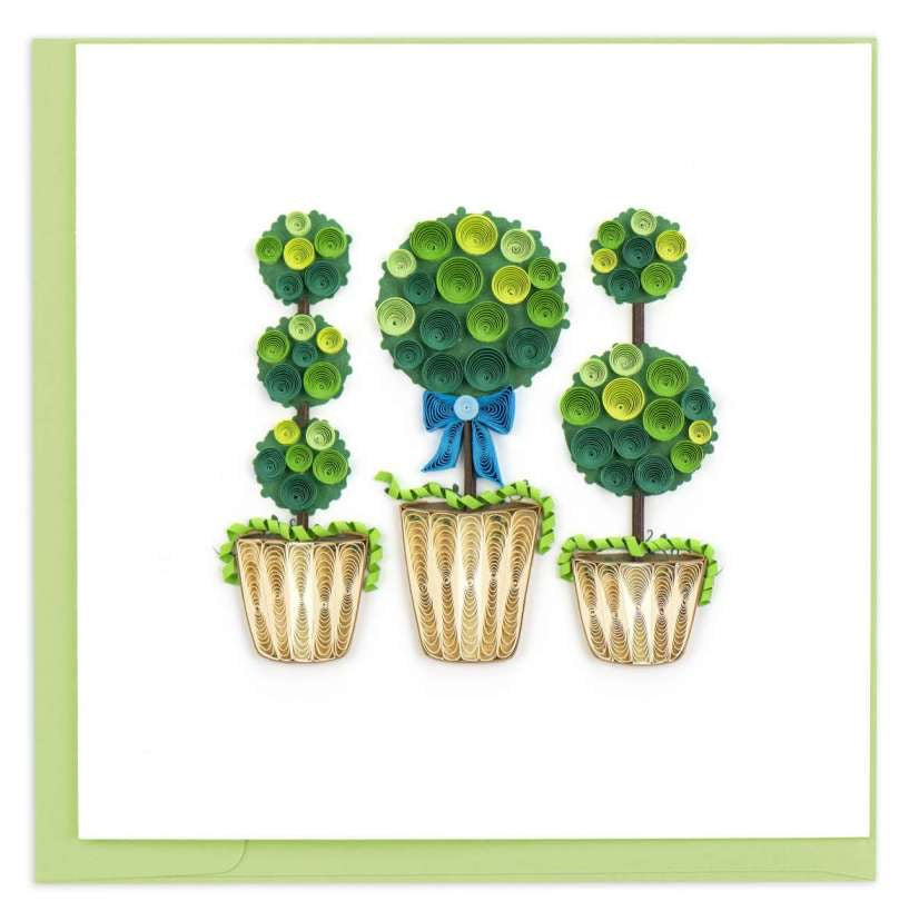 Quilled Potted Topiary Plants Greeting Card