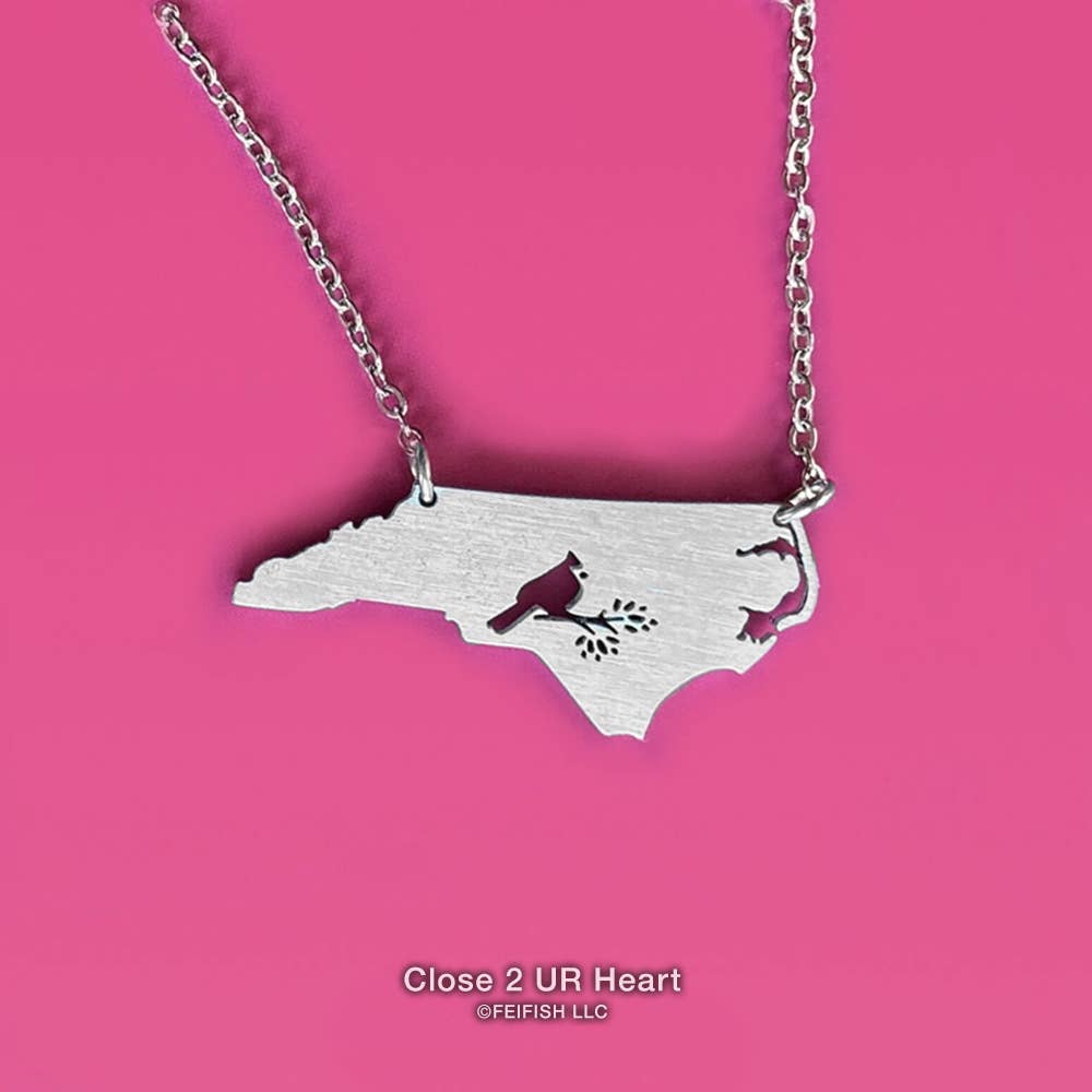 North Carolina State Map Necklace