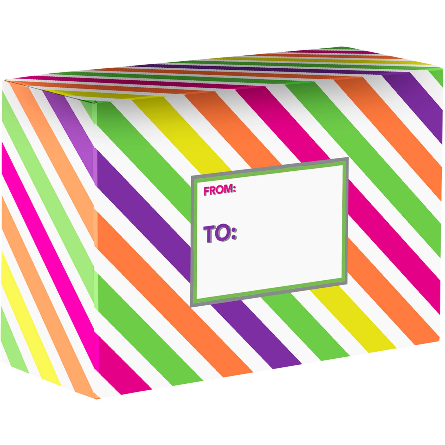 Neon Stripe Mailing Box (Medium)