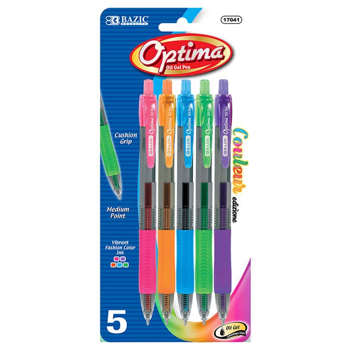 5 Color Optima Oil Gel Ink Retractable Pen