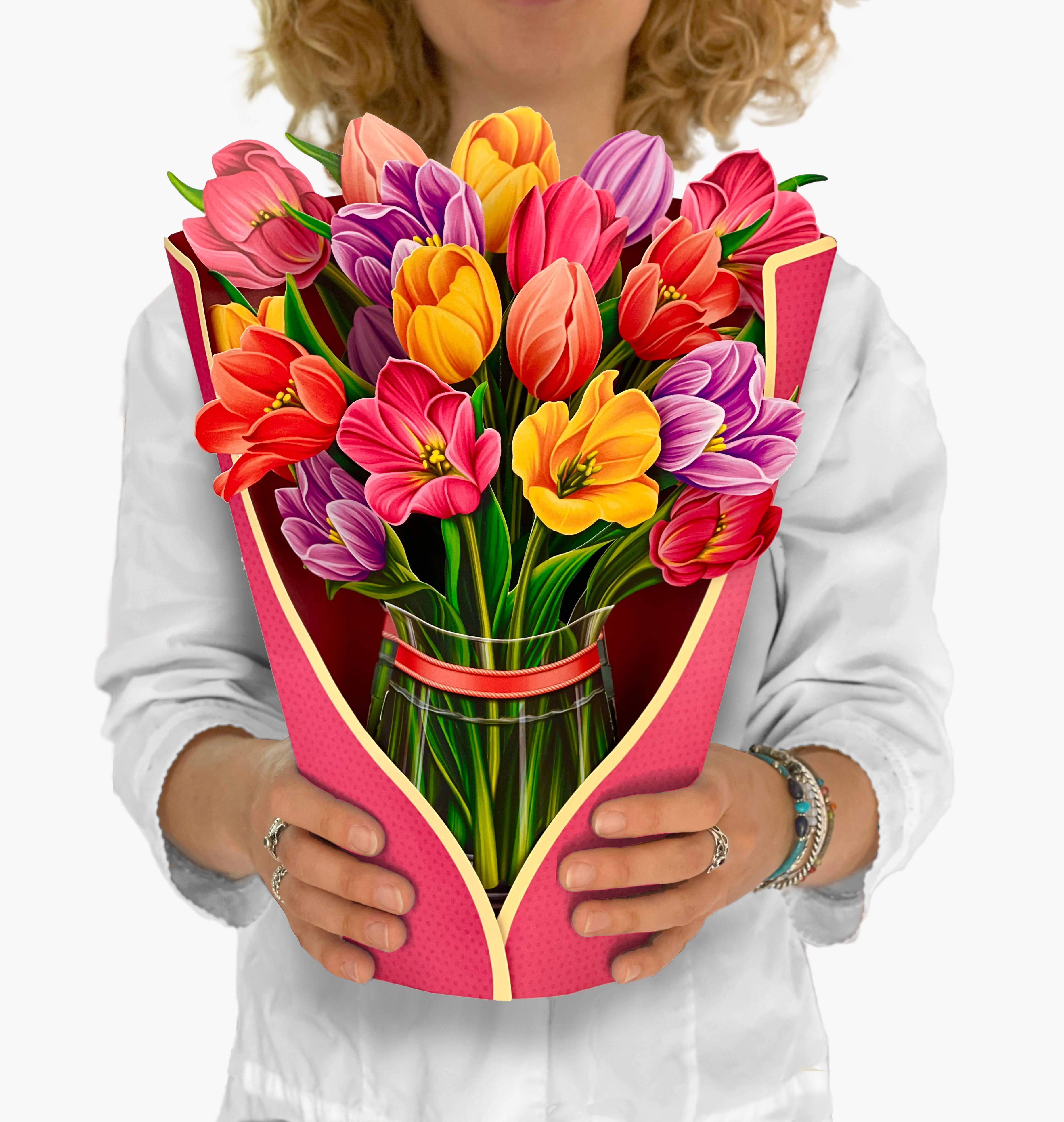 FreshCut Festive Tulips Pop-Up Greeting Card