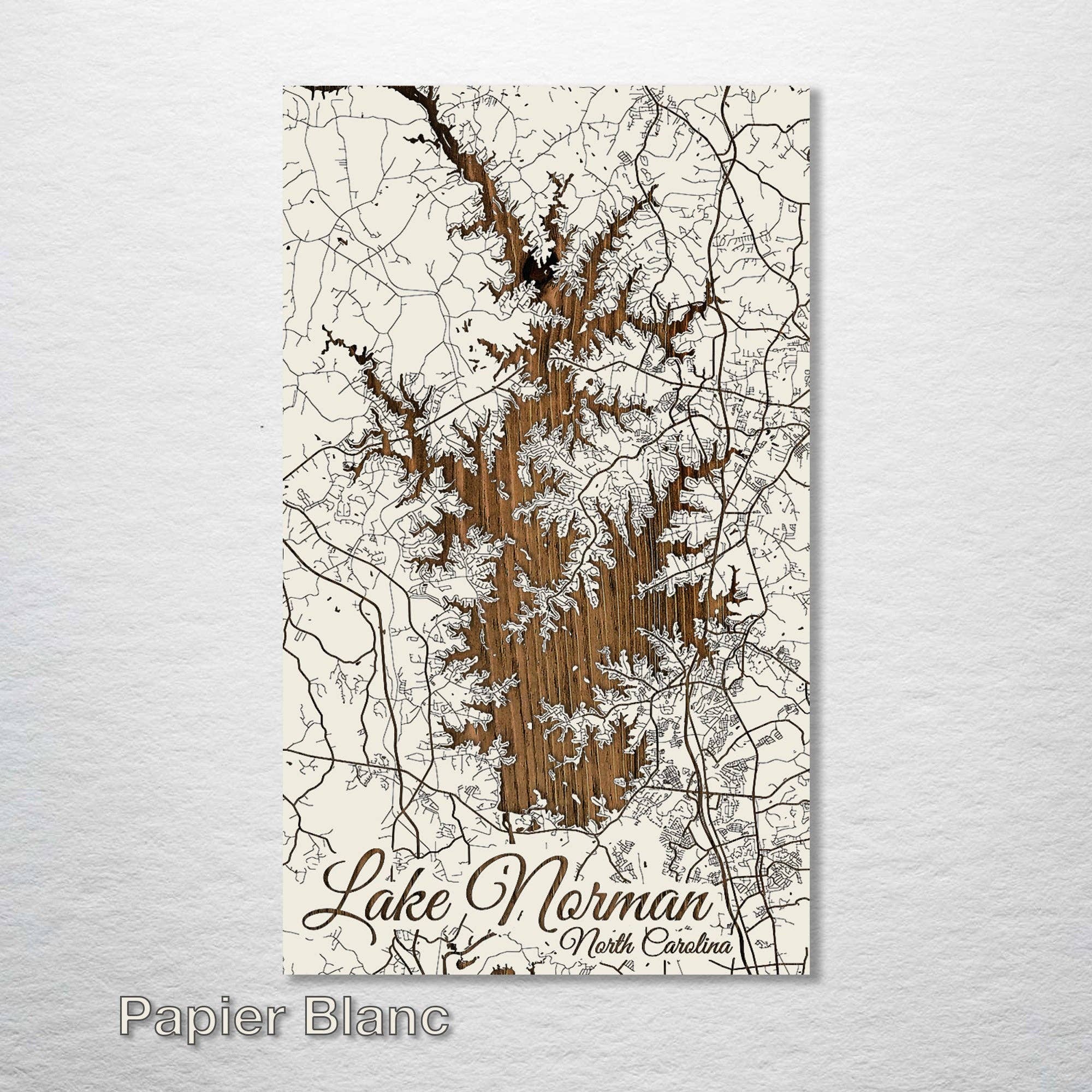 North Carolina: Lake Norman in Paper Blanc (Mini)