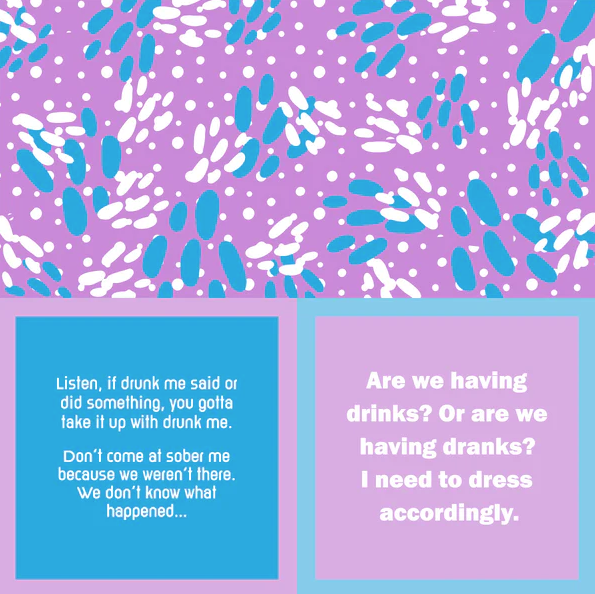 Double Sided Cocktail Napkin - Drunk Me