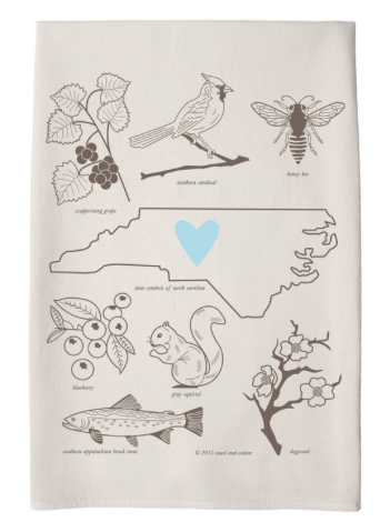 Coast & Cotton Hand Towel - NC Blue Heart
