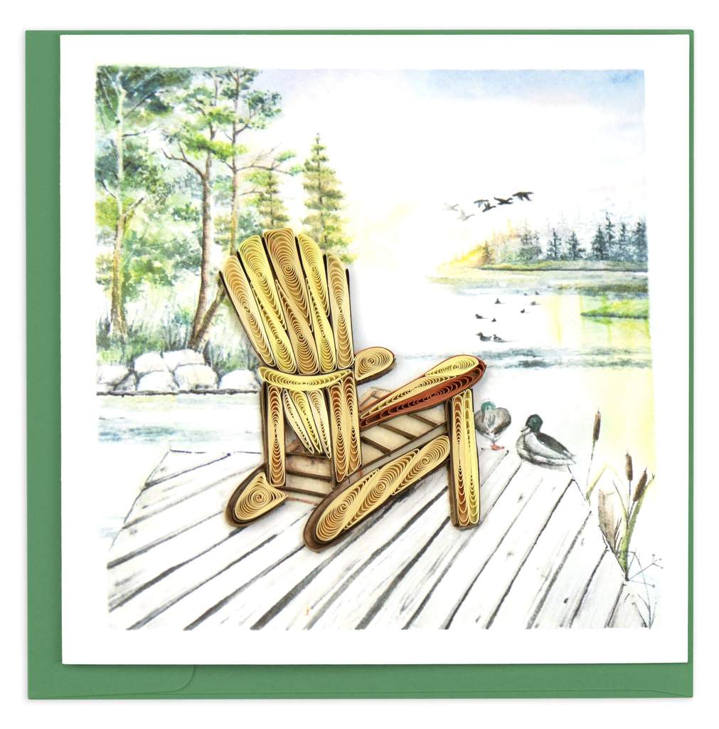 Quilling Adirondack Lake Greeting Card