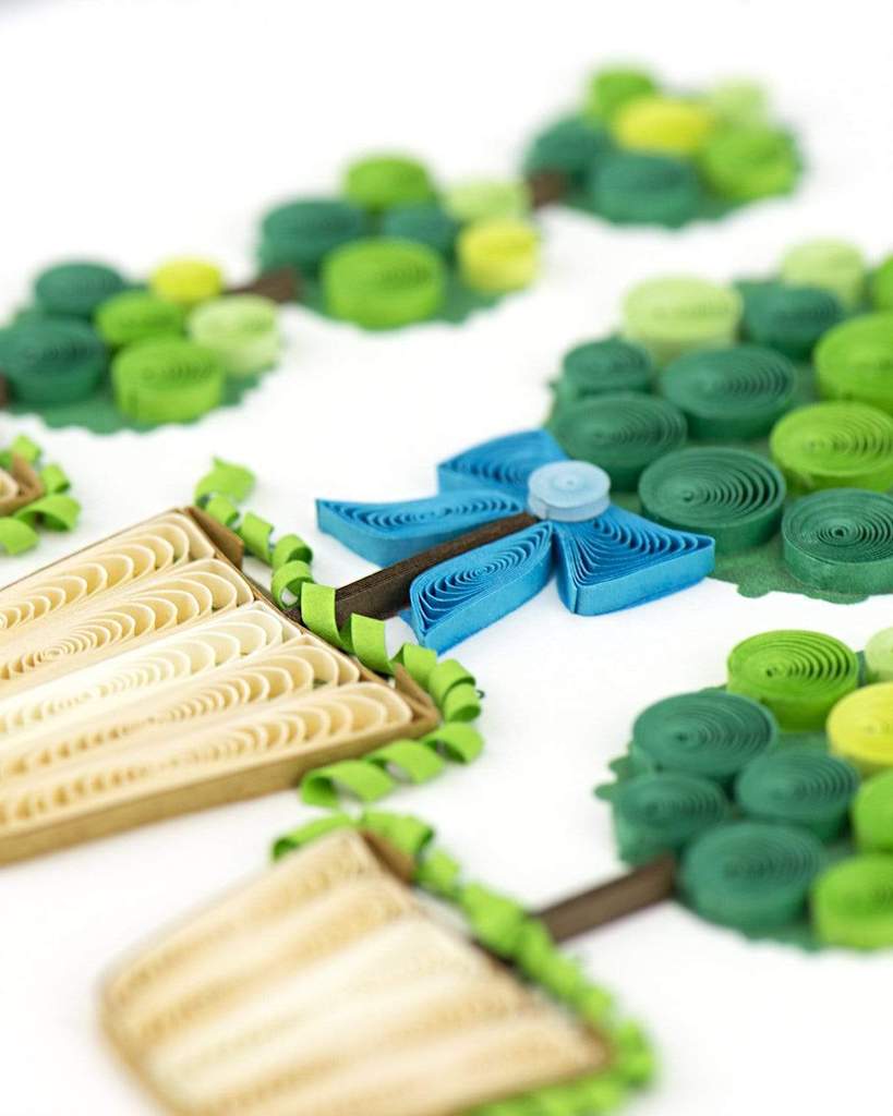 Quilled Potted Topiary Plants Greeting Card
