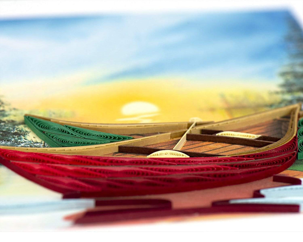 Quilling River Canoes Greeting Card