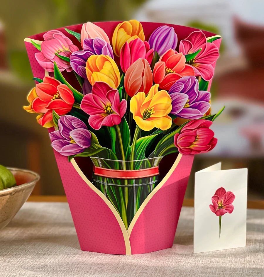 FreshCut Festive Tulips Pop-Up Greeting Card