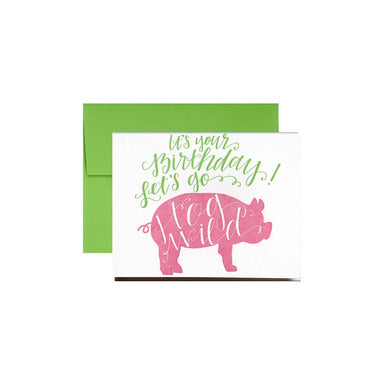 Hog Wild Letterpressed Greeting Card